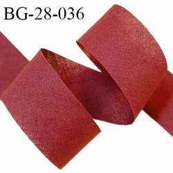 Biais à plat 28 mm à plier en polycoton couleur ocre rouge largeur 28 mm prix au mètre