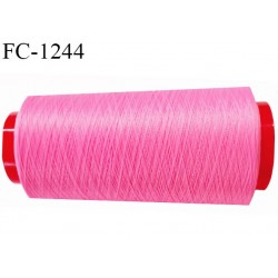 Cone de fil 1000 m mousse polyester n° 110 polyester couleur rose fluo longueur 1000 mètres bobiné en France