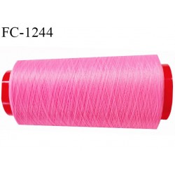 Cone de fil 1000 m mousse polyester n° 110 polyester couleur rose fluo longueur 1000  mètres bobiné en France