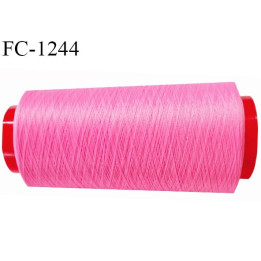 Cone de fil 5000 m mousse polyester n° 110 polyester couleur rose fluo longueur 5000  mètres bobiné en France