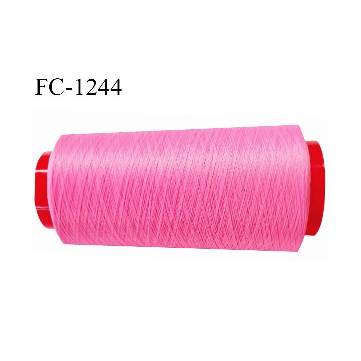 Cone de fil 5000 m mousse polyester n° 110 polyester couleur rose fluo longueur 5000  mètres bobiné en France