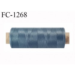 Bobine de fil 500 m mousse polyester n° 110 polyester couleur bleu tempête longueur 500 mètres bobiné en France