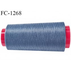 Cone de fil 1000 m mousse polyester n° 110 polyester couleur bleu tempête longueur 1000 mètres bobiné en France