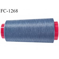 Cone de fil 1000 m mousse polyester n° 110 polyester couleur bleu tempête longueur 1000  mètres bobiné en France