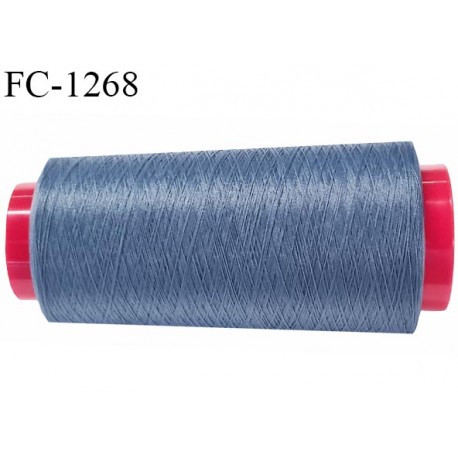 Cone de fil 2000 m mousse polyester n° 110 polyester couleur bleu tempête longueur 2000 mètres bobiné en France