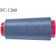 Cone de fil 5000 m mousse polyester n° 110 polyester couleur bleu tempête longueur 5000 mètres bobiné en France