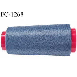 Cone de fil 5000 m mousse polyester n° 110 polyester couleur bleu tempête longueur 5000  mètres bobiné en France