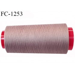 Cone de fil 1000 m mousse polyester n° 110 polyester couleur bois de rose longueur 1000 mètres bobiné en France