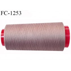 Cone de fil 1000 m mousse polyester n° 110 polyester couleur bois de rose longueur 1000  mètres bobiné en France