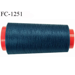 Cone de fil 1000 m mousse polyester n° 110 polyester couleur bleu longueur 1000  mètres bobiné en France