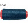 Cone de fil 1000 m mousse polyester n° 110 polyester couleur bleu longueur 1000 mètres bobiné en France