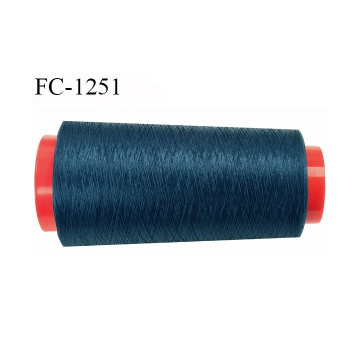 Cone de fil 2000 m mousse polyester n° 110 polyester couleur bleu longueur 2000  mètres bobiné en France
