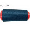 Cone de fil 5000 m mousse polyester n° 110 polyester couleur bleu longueur 5000 mètres bobiné en France