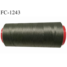 Cone de fil 1000 m mousse polyester n° 110 polyester couleur vert kaki longueur 1000  mètres bobiné en France