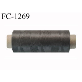 Bobine de fil 500 m mousse polyester n° 110 polyester couleur gris taupe longueur 500  mètres bobiné en France