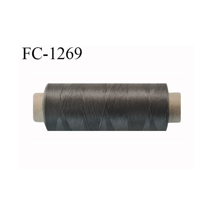 Bobine de fil 500 m mousse polyester n° 110 polyester couleur gris taupe longueur 500  mètres bobiné en France