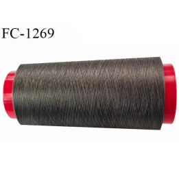 Cone de fil 2000 m mousse polyester n° 160 polyester couleur gris taupe longueur 2000  mètres bobiné en France