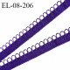 Elastique picot 8 mm haut de gamme couleur violet largeur 8 mm allongement +180% prix au mètre