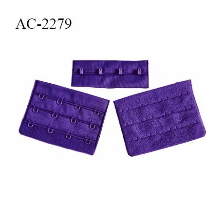 Agrafe 76 mm attache SG haut de gamme couleur violet 3 rangées 4 crochets largeur 76 mm hauteur 57 mm prix à la pièce