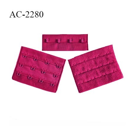 Agrafe 75 mm attache SG haut de gamme couleur rose indien 3 rangées 4 crochets largeur 75 mm hauteur 57 mm prix à la pièce