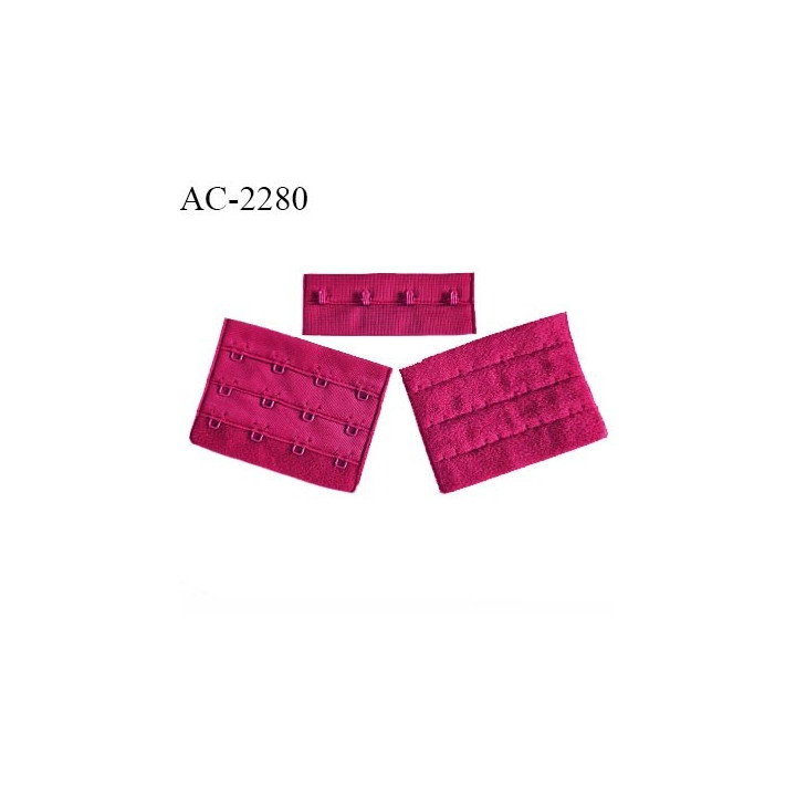 Agrafe 75 mm attache SG haut de gamme couleur rose indien 3 rangées 4 crochets largeur 75 mm hauteur 57 mm prix à la pièce