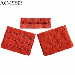 Agrafe 76 mm attache SG haut de gamme couleur rouge orangé 3 rangées 4 crochets largeur 76 mm hauteur 57 mm prix à la pièce