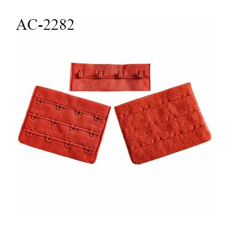 Agrafe 76 mm attache SG haut de gamme couleur rouge orangé 3 rangées 4 crochets largeur 76 mm hauteur 57 mm prix à la pièce