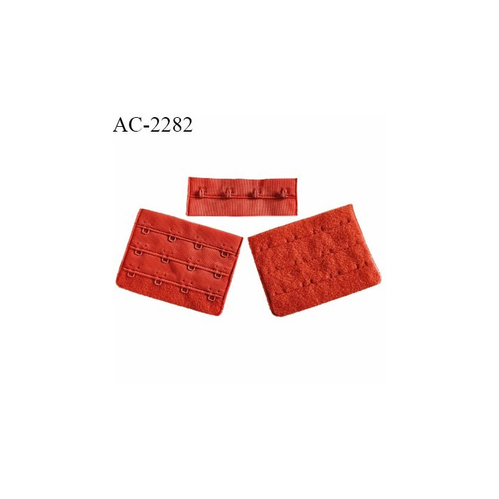 Agrafe 76 mm attache SG haut de gamme couleur rouge orangé 3 rangées 4 crochets largeur 76 mm hauteur 57 mm prix à la pièce