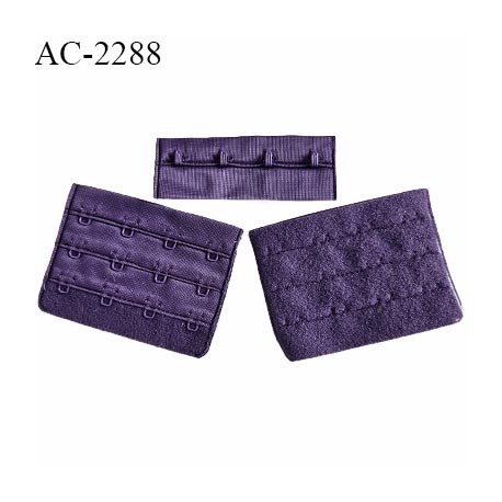 Agrafe 76 mm attache SG haut de gamme couleur violet myrtille 3 rangées 4 crochets largeur 76 mm hauteur 57 mm prix à la pièce