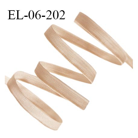 Elastique 6 mm fin spécial lingerie polyamide élasthanne couleur chair clair ou sable doré fabriqué en France prix au mètre