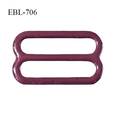 Réglette 15 mm de réglage de bretelle pour soutien gorge et maillot de bain en métal thermolaqué couleur grenat prix à l'unité