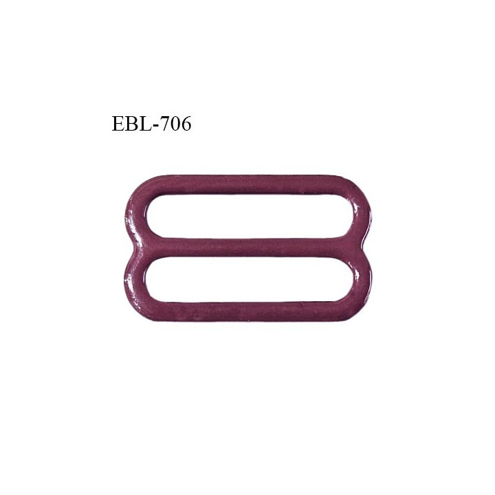 Réglette 15 mm de réglage de bretelle pour soutien gorge et maillot de bain en métal thermolaqué couleur grenat prix à l'unité