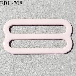 Réglette 15 mm de réglage de bretelle pour soutien gorge et maillot de bain métal thermolaqué couleur rose dragée prix à l'unité