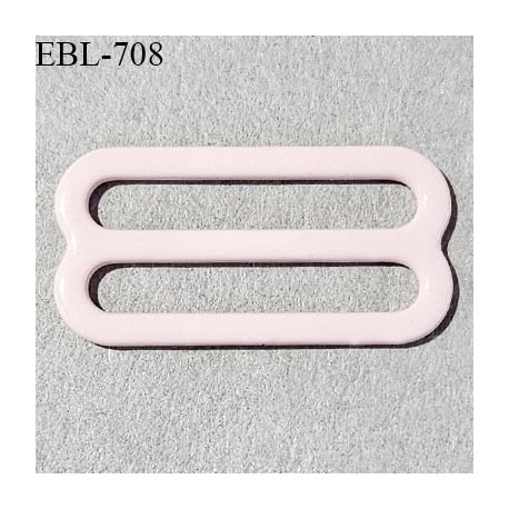 Réglette 15 mm de réglage de bretelle pour soutien gorge et maillot de bain métal thermolaqué couleur rose dragée prix à l'unité