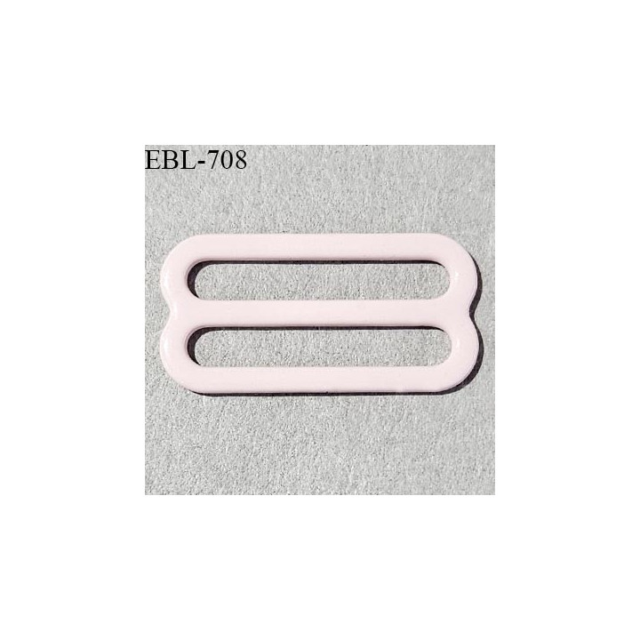 Réglette 15 mm de réglage de bretelle pour soutien gorge et maillot de bain métal thermolaqué couleur rose dragée prix à l'unité