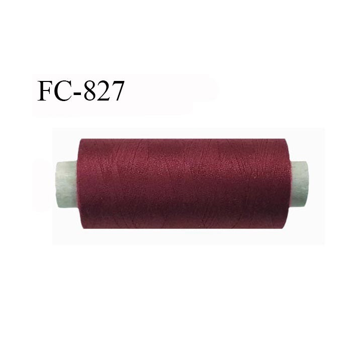 Bobine 1000 m fil Polyester n° 120 bordeaux lie de vin 1000 mètres fil européen bobiné en Europe ou France certifié oeko tex