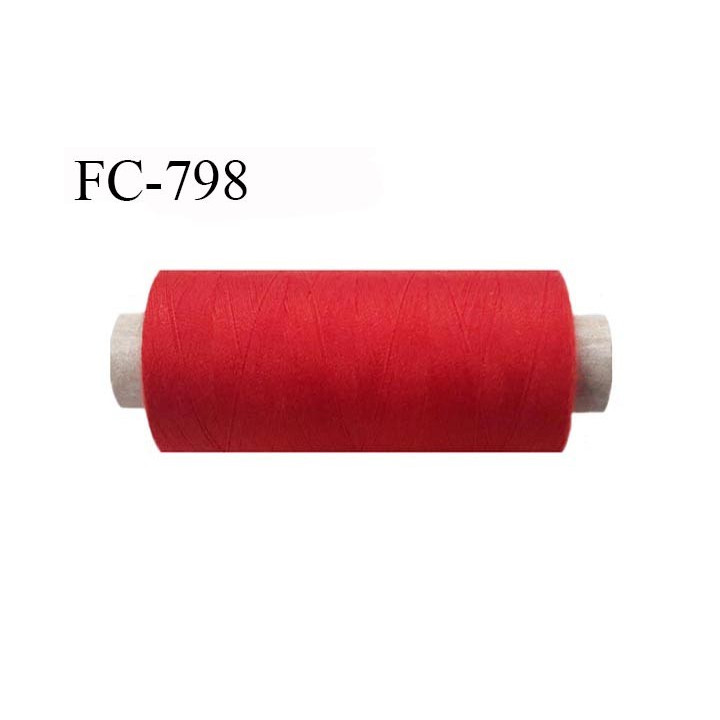Bobine 1000 m fil Polyester n° 120 couleur rouge 1000 mètres fil européen bobiné en Europe ou France certifié oeko tex