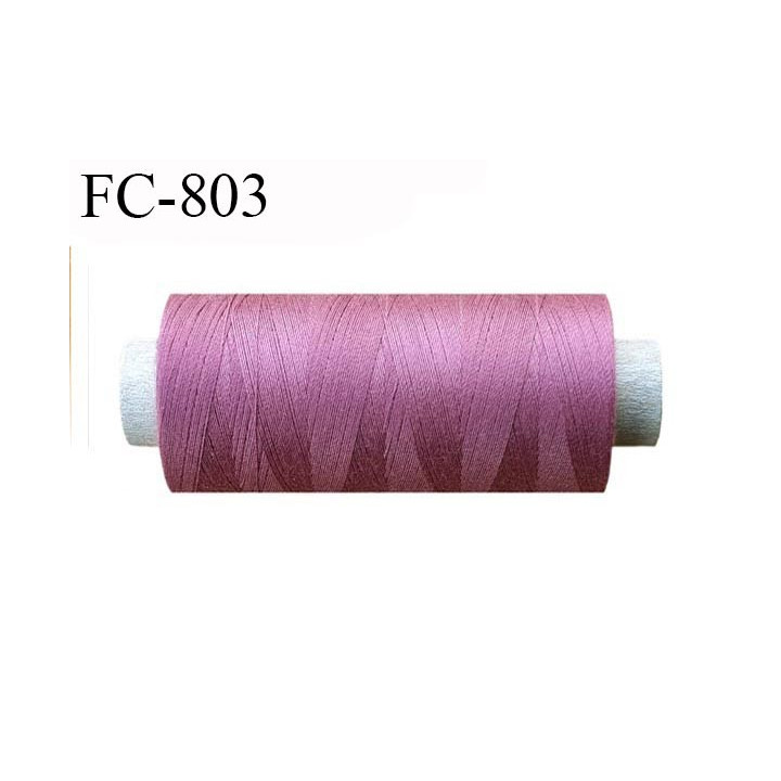 Bobine 1000 m fil Polyester n° 120 couleur rose balais 1000 mètres fil européen bobiné en Europe ou France certifié oeko tex