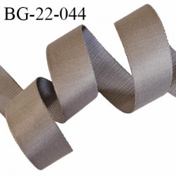 Devant bretelle 22 mm en polyamide attache bretelle rigide pour anneaux couleur taupe haut de gamme prix au mètre
