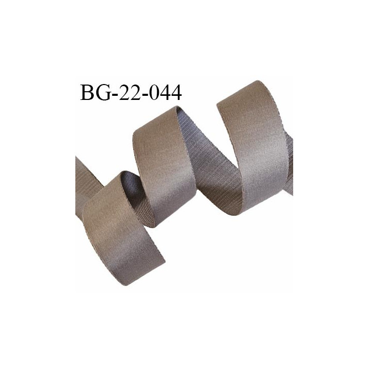 Devant bretelle 22 mm en polyamide attache bretelle rigide pour anneaux couleur taupe haut de gamme prix au mètre