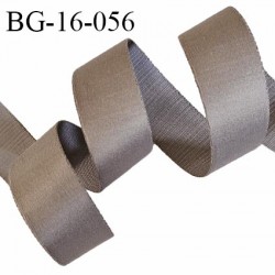 Devant bretelle 16 mm en polyamide attache bretelle rigide pour anneaux couleur taupe haut de gamme prix au mètre
