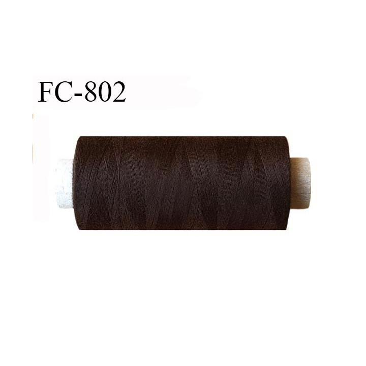 Bobine 1000 m fil Polyester n° 120 couleur marron foncé 1000 mètres fil européen bobiné en Europe ou France certifié oeko tex