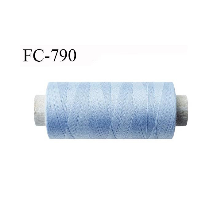 Bobine 1000 m fil Polyester n° 120 couleur bleu clair 1000 mètres fil européen bobiné en Europe ou France certifié oeko tex