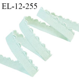 Elastique picot 12 mm lingerie couleur vert amande largeur 12 mm haut de gamme prix au mètre
