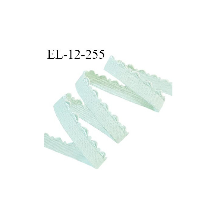 Elastique picot 12 mm lingerie couleur vert amande largeur 12 mm haut de gamme prix au mètre