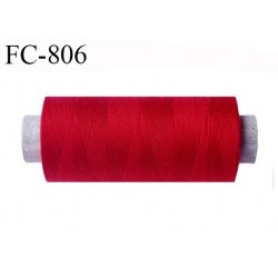 Bobine 1000 m fil Polyester n° 120 couleur rouge 1000 mètres fil européen bobiné en Europe ou France certifié oeko tex