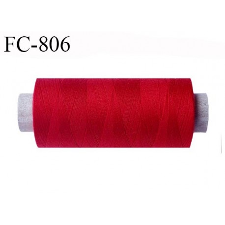 Bobine 1000 m fil Polyester n° 120 couleur rouge 1000 mètres fil européen bobiné en Europe ou France certifié oeko tex