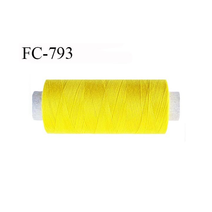Bobine 1000 m fil Polyester n° 120 couleur jaune vif 1000 mètres fil européen bobiné en Europe ou France certifié oeko tex
