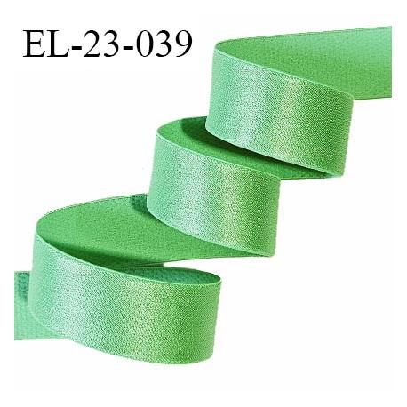 Elastique 22 mm lingerie haut de gamme couleur vert brillant bonne élasticité très doux au toucher prix au mètre