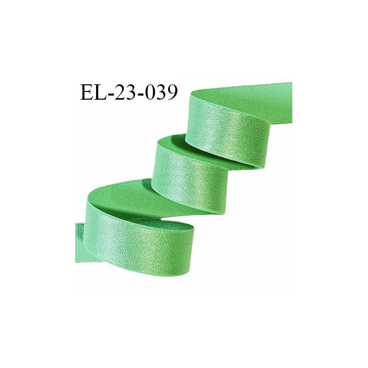 Elastique 22 mm lingerie haut de gamme couleur vert brillant bonne élasticité très doux au toucher prix au mètre